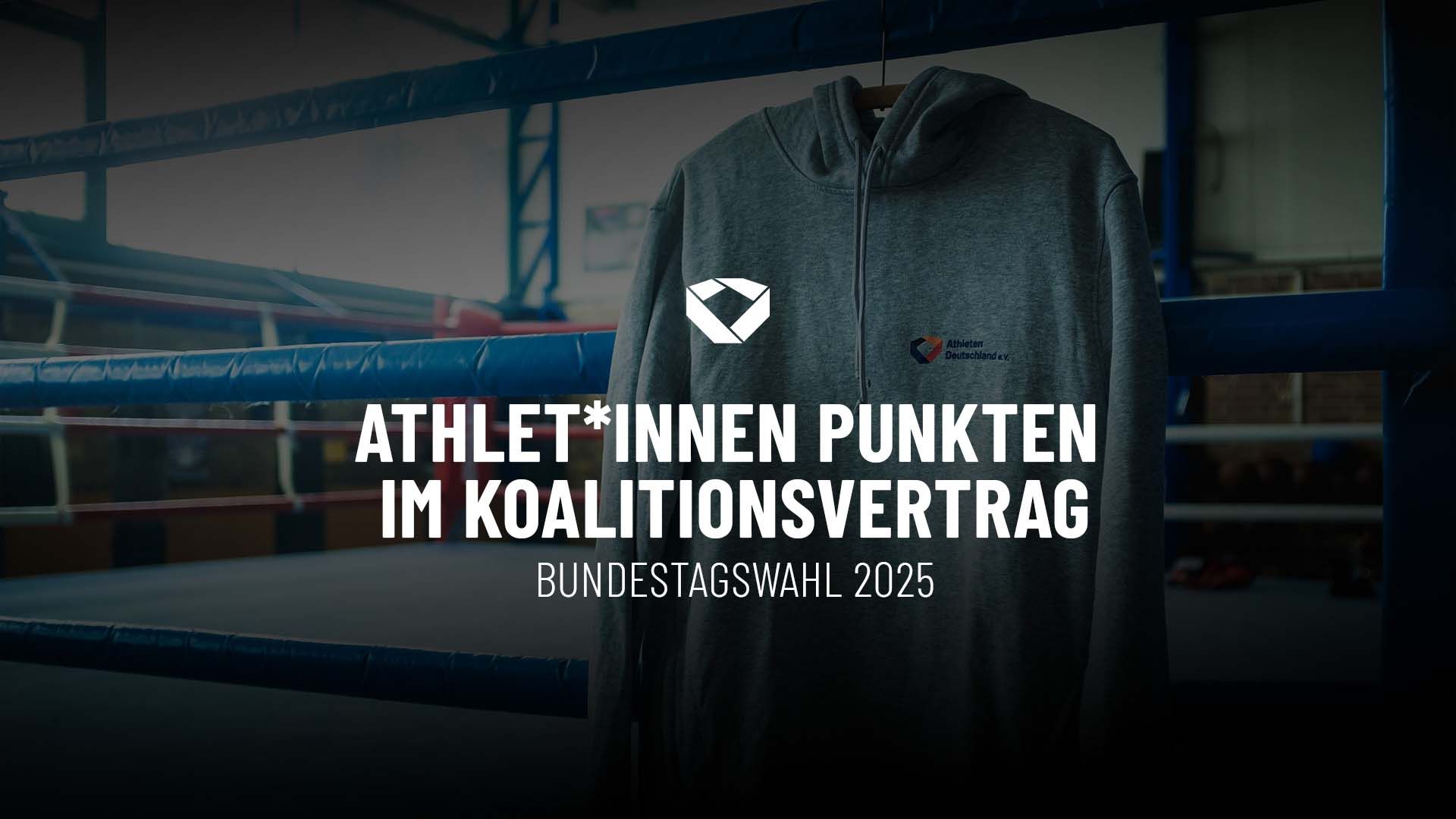Athleten-Deutschland-Hoodie hängt an einem Boxring. 
