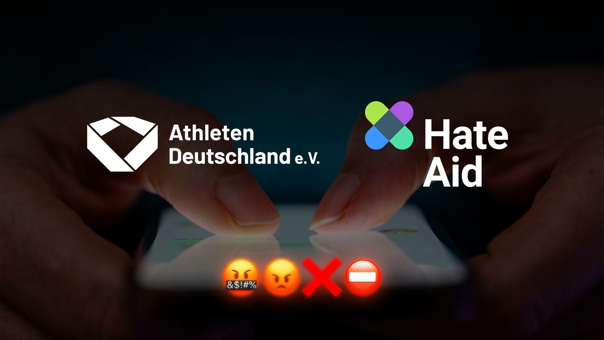 Logos von Athleten Deutschland und HateAid