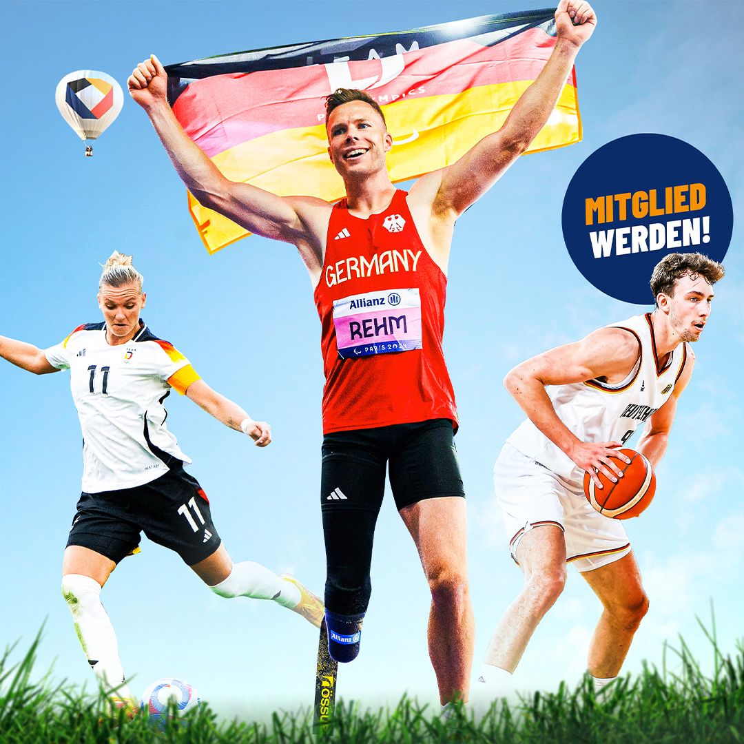 Alex Popp, Markus Rehm und Franz Wagner beim Sport.